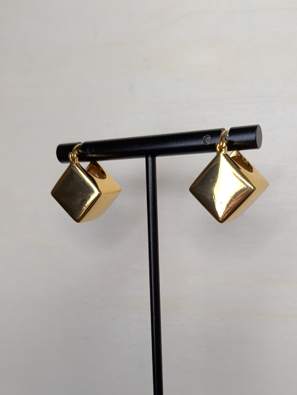 18K GP Geometric Cube Earrings